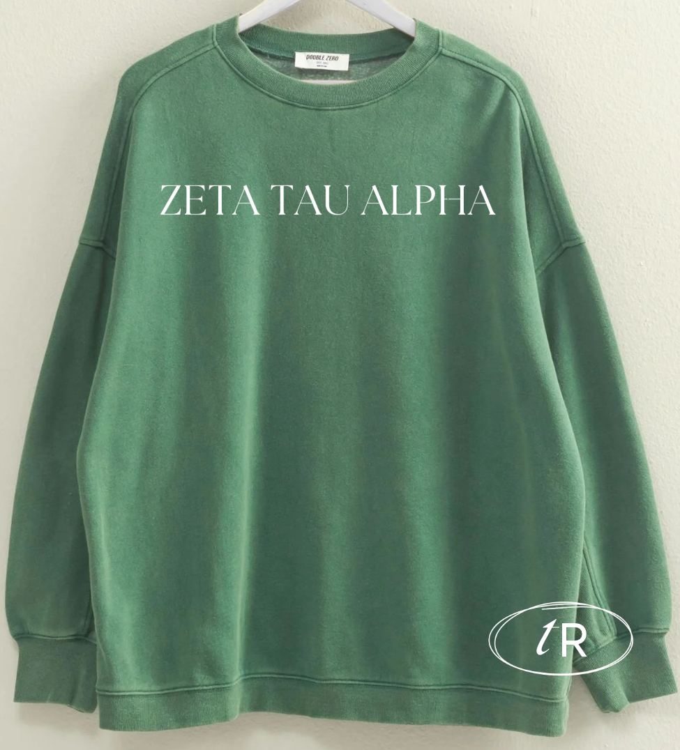 Zeta Tau Alpha - Oversized Seaside Sweatshirt